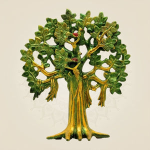 Green Brass Tree of Life Kalpavriksha - Luxeartisanship