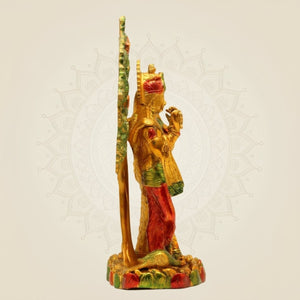 Hand - Painted Brass Radha Krishna Idol – Tree Design Murti for Mandir 12" - Luxeartisanship
