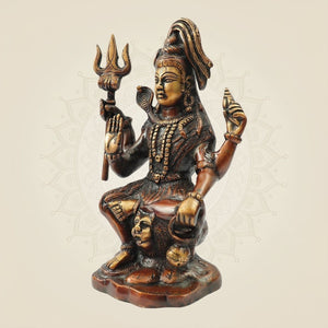 Hand Painted Brass Shiva Figurine