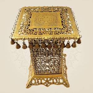 Handcrafted Brass Chowki Table - Luxeartisanship