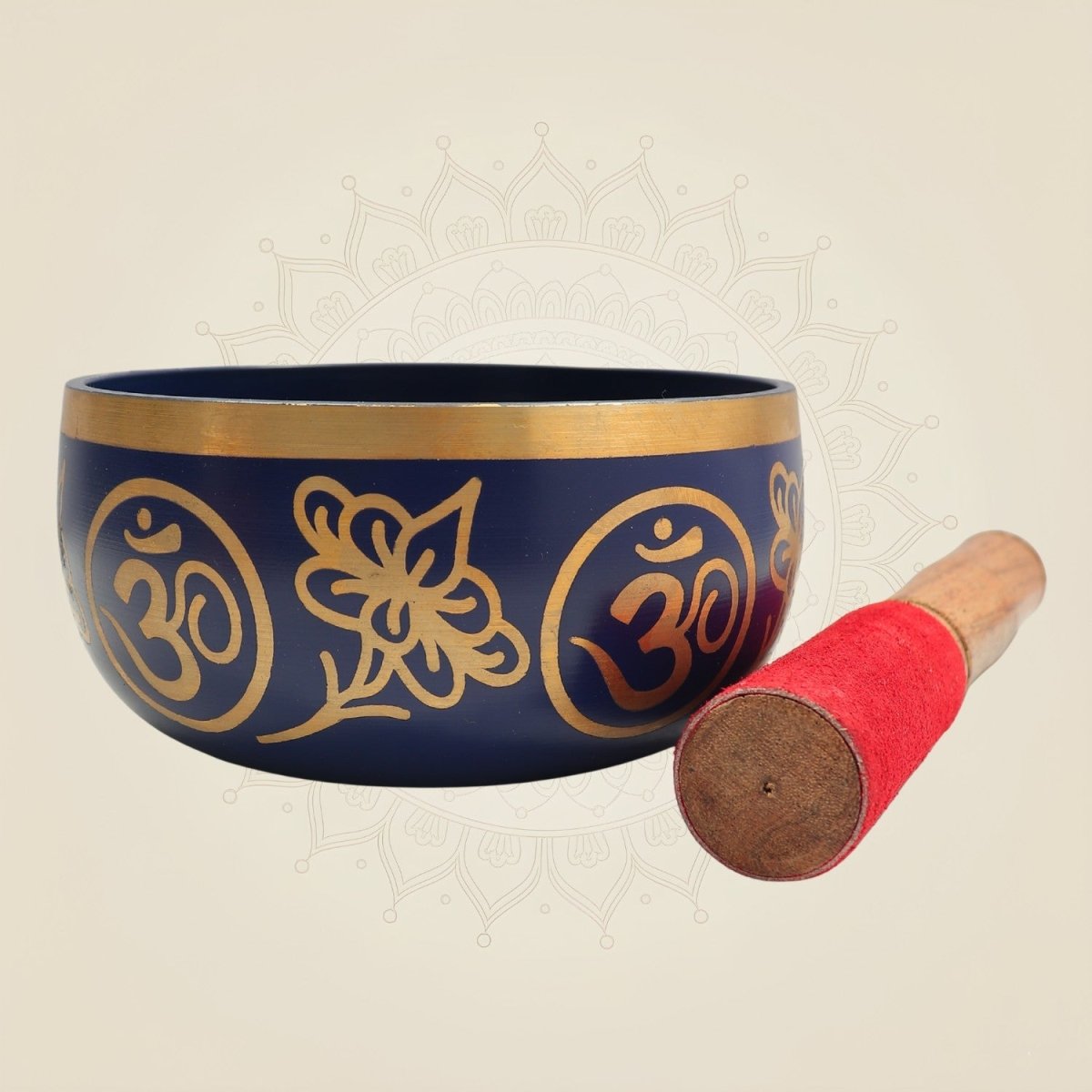 Handcrafted Brass Tibetan Bowl Set with Meditation & Healing Kit 2.5" - Luxeartisanship