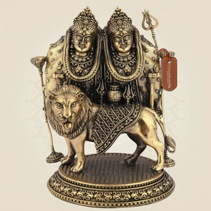 Handcrafted Chamunda Mata Brass Idol 4.75 "