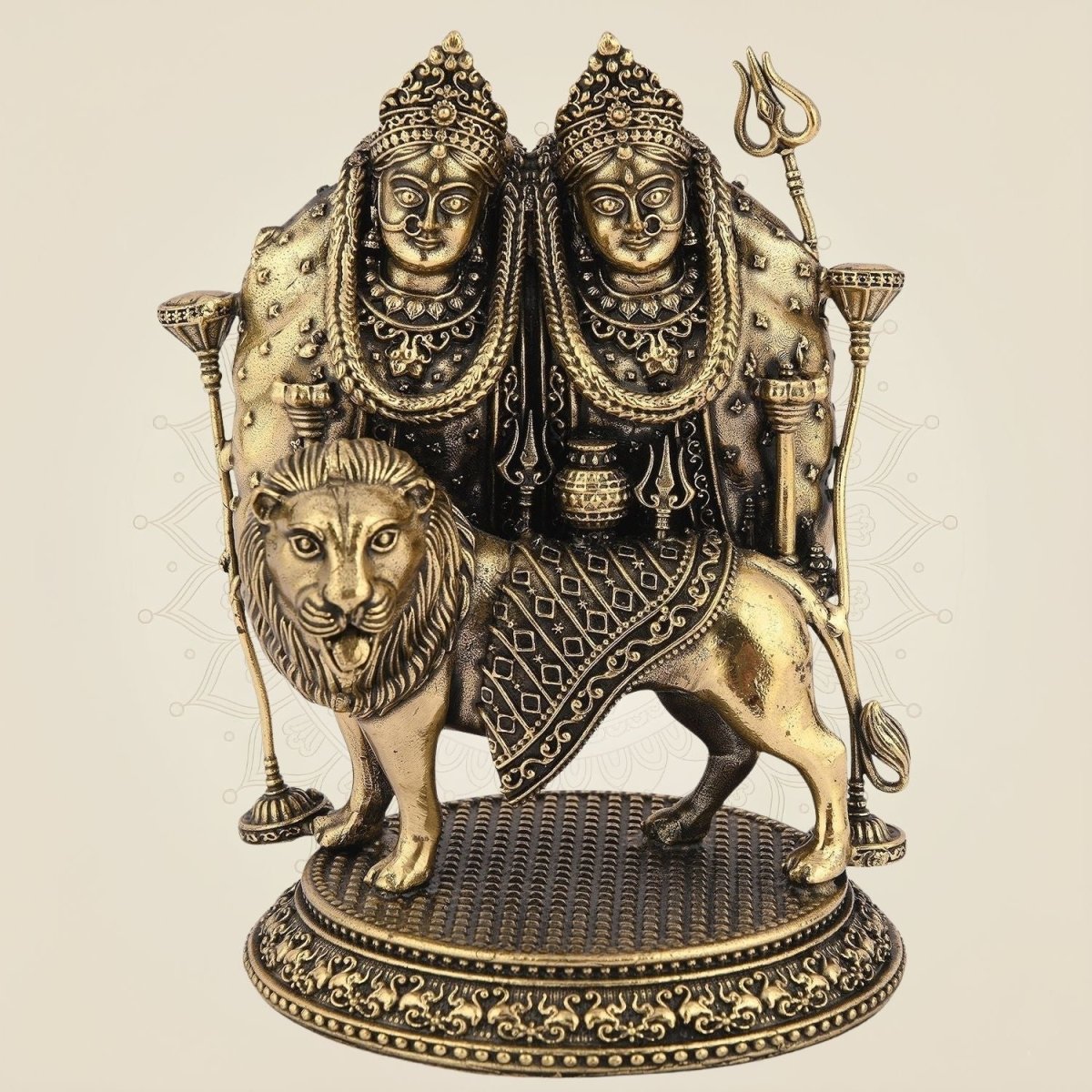 Handcrafted Chamunda Mata Brass Idol 4.75 "