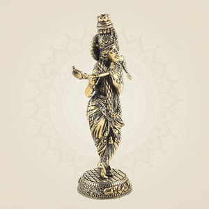 Flute Player Murti with Decorative Base