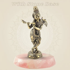 Flute Player Murti with stone base