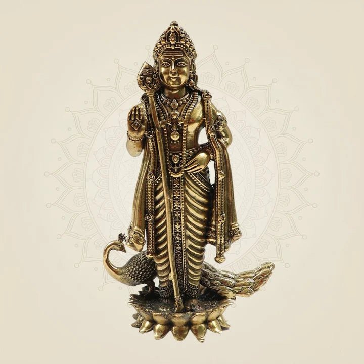Handcrafted Lord Murugan Brass Statue