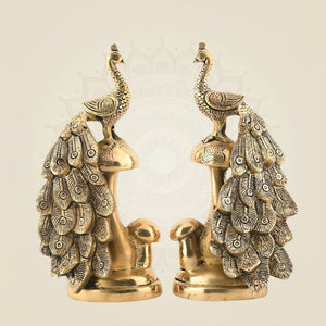 Handcrafted Pure Brass Peacock Pair