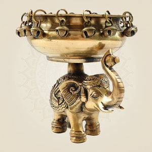 Heavy Brass Elephant Urli Bowl