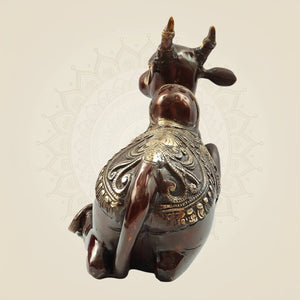 Heavy Brass Nandi Idol 9" Inch