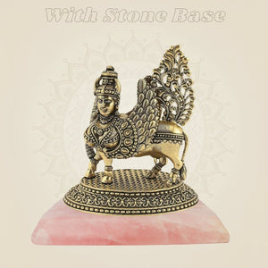 Kamdhenu Cow on stone base - Luxeartisanship