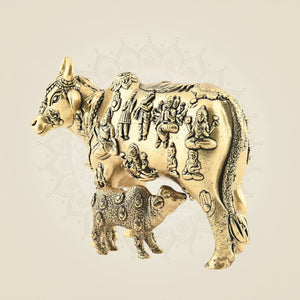 Sacred Kamdhenu Cow & Calf Murti