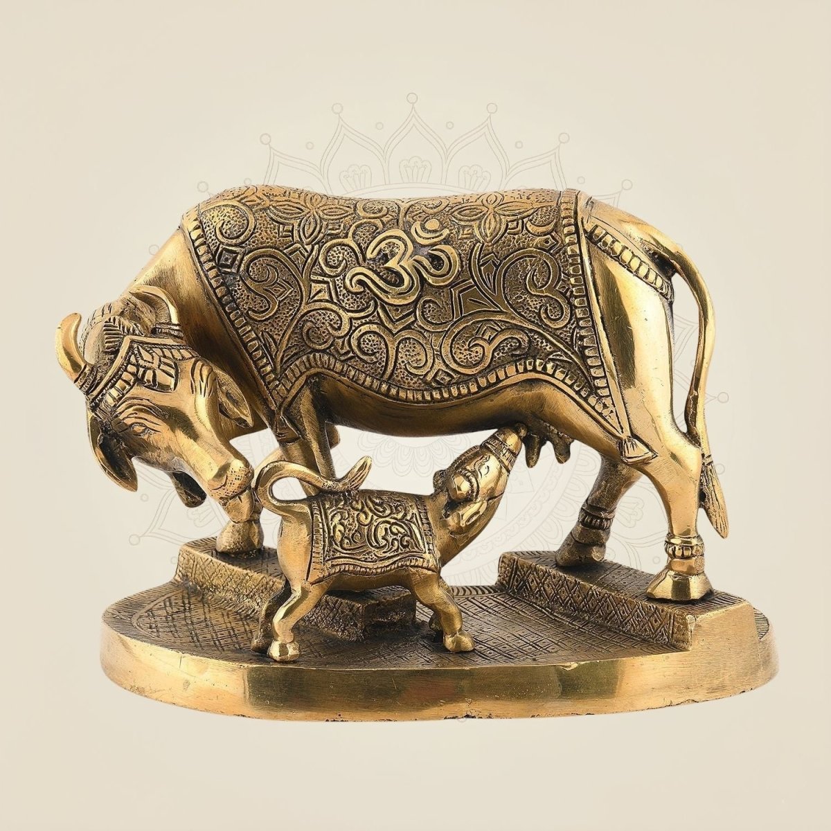 Kamdhenu Cow with Calf on Base