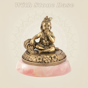 Laddu Gopal Idol 2.75'' – Makhan Chor Brass Handcrafted Murti for Mandir & Gifting - Luxeartisanship