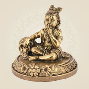 Brass Laddu Gopal Idol – Makhan Chor Brass