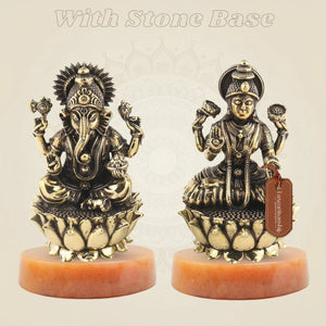 Lakshmi Ganesh Brass Idol 3" – Superfine Divine Decor - Luxeartisanship