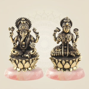 Lakshmi Ganesh Brass Idol 3" – Superfine Divine Decor - Luxeartisanship