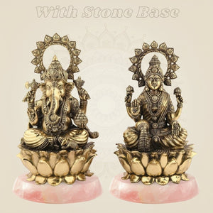 Lakshmi Ganesh on Lotus Brass Sculpture - Luxeartisanship