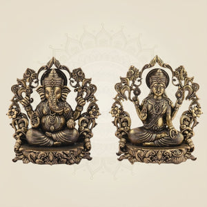 Brass Ganesha Laxmi Murti