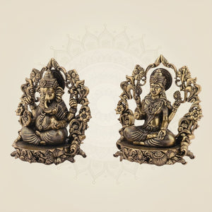Brass Ganesha Lakshmi statue
