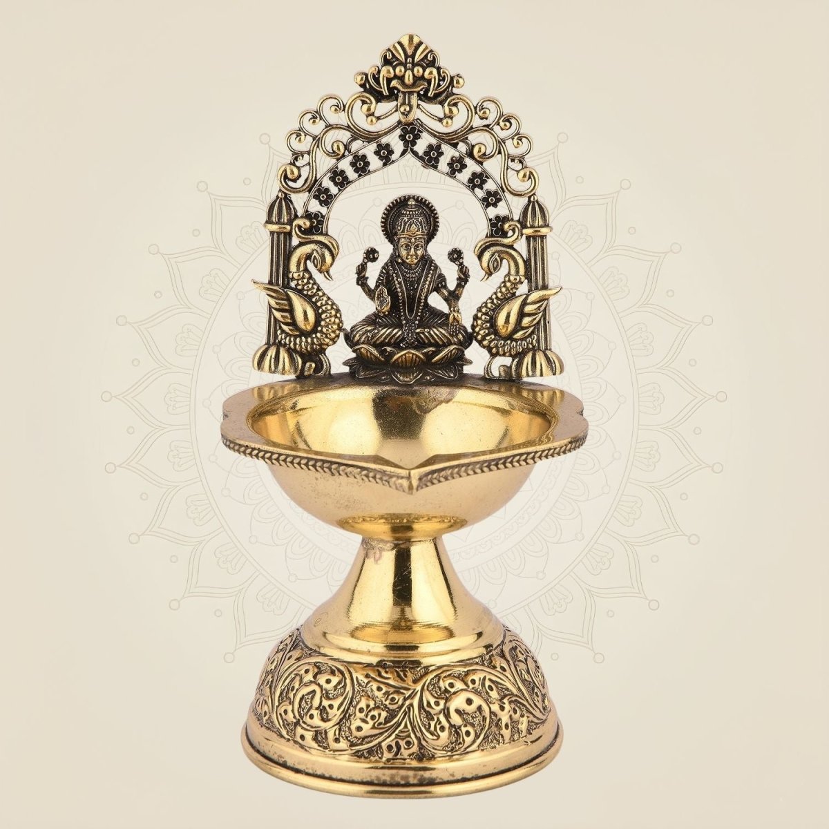 Lakshmi Mata Brass Diya 7.5 inch