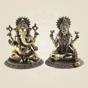Laxmi Ganesh Brass Idol
