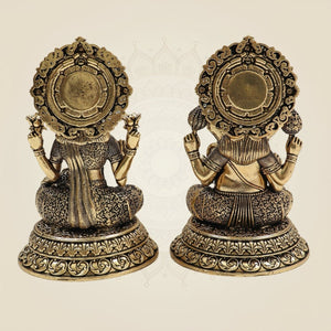 Laxmi Ganesh Brass Murti Set 5 Inch for Home & Pooja - Luxeartisanship