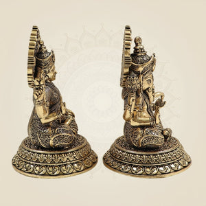 Laxmi Ganesh Brass Murti Set 5 Inch for Home & Pooja - Luxeartisanship