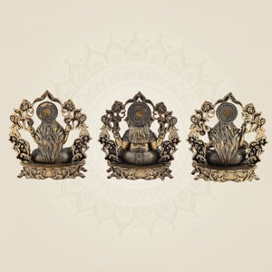 Divine Laxmi Ganesh Saraswati Handcrafted Murti