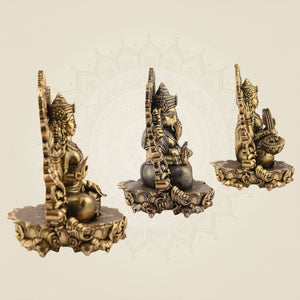 Laxmi Ganesh Saraswati Handcrafted Murti