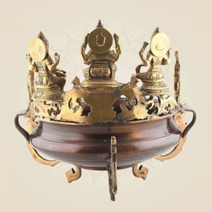Laxmi Ganesh Saraswati Brass Urli Bowl for Puja