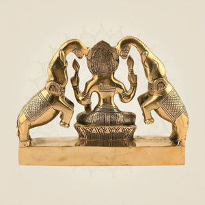 2 Elephants 7.5" – Handcrafted Brass Murti