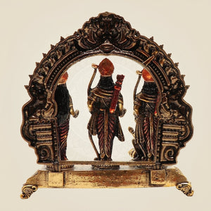 Lightweight 5" Brass Ram Darbar – Miniature colored Idol