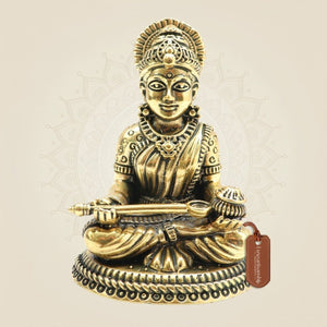 Lightweight Brass Annapurna Devi Idol – Superfine Statue for Puja & Décor 3.25" - Luxeartisanship