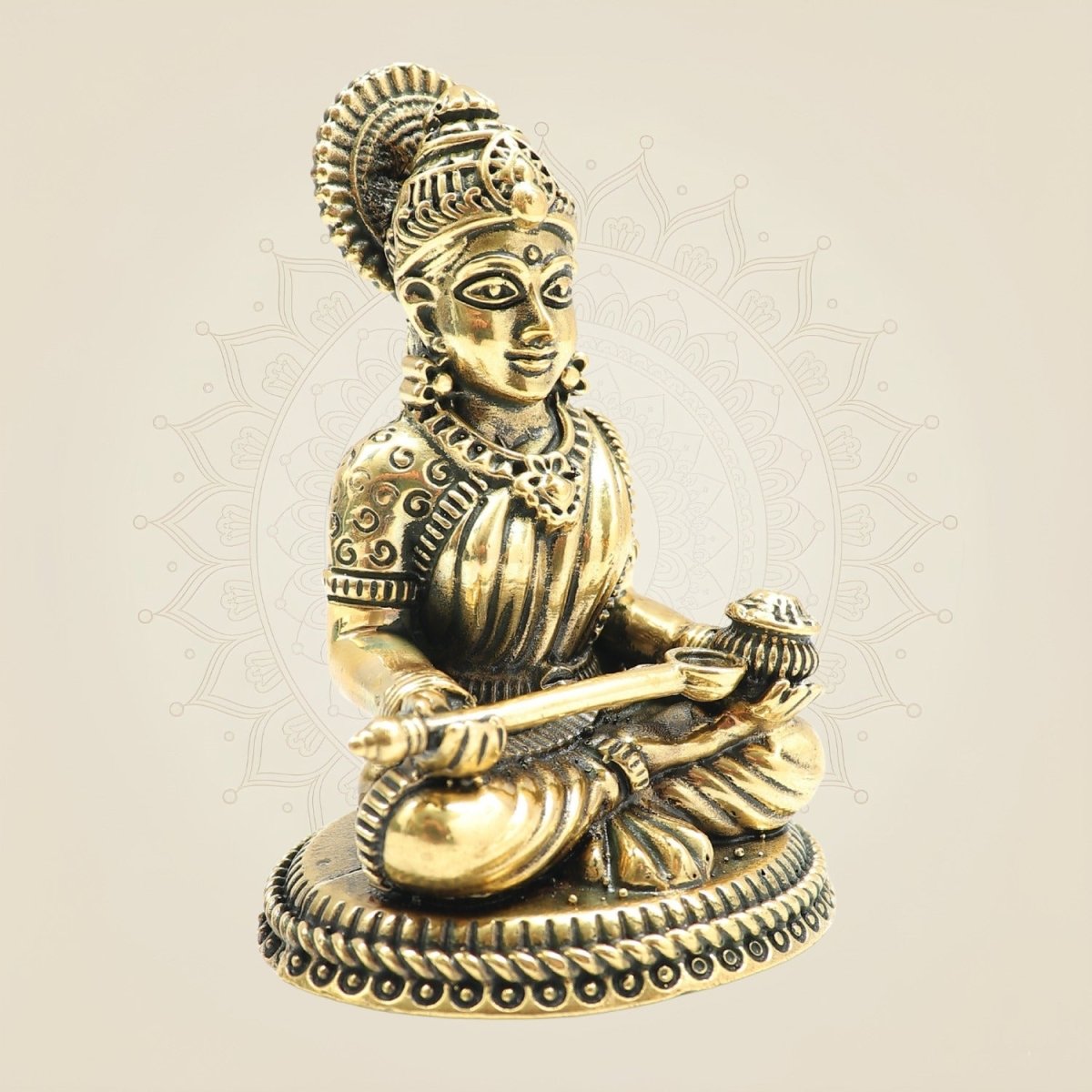 Lightweight Brass Annapurna Devi Idol – Superfine Statue for Puja & Décor 3.25" - Luxeartisanship