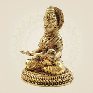 Lightweight Brass Annapurna Devi Idol – Superfine Statue for Puja & Décor 3.25" - Luxeartisanship