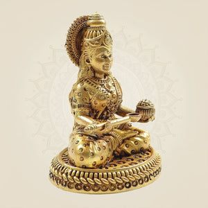 Lightweight Brass Annapurna Devi Idol – Superfine Statue for Puja & Décor 3.25" - Luxeartisanship
