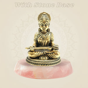 Brass Annapurna Devi Idol on gemstone base