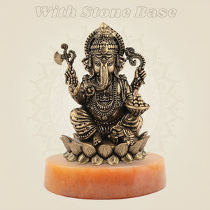 Lord Ganesha on gemstone base