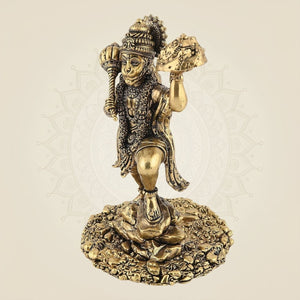 Lord Hanuman Brass Idol 4"– Handcrafted Lightweight Statue for Positive Energy & Wealth - Luxeartisanship