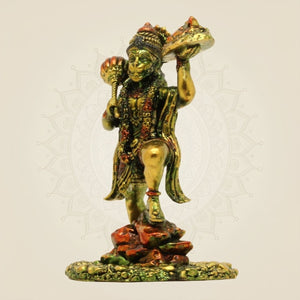 Lord Hanuman Brass Idol 4"– Handcrafted Lightweight Statue for Positive Energy & Wealth - Luxeartisanship