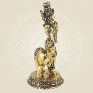 Lord Krishna Handcrafted Brass Murti