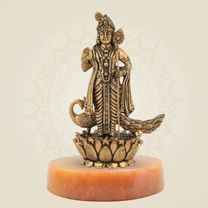 Lord Murugan handmade statue on gemstone base