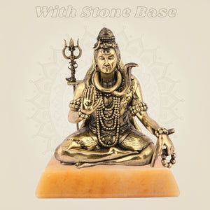 Lord Shiva Idol Blessing Pose on gemstone base