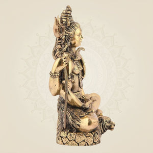 Lord Shiva Idol in Meditative Pose – 5" Pure Brass Statue Handcrafted & Spiritual Decor - Luxeartisanship
