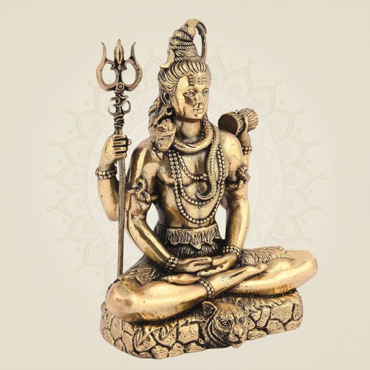 Lord Shiva Idol in Meditative Pose – 5" Pure Brass Statue Handcrafted & Spiritual Decor - Luxeartisanship