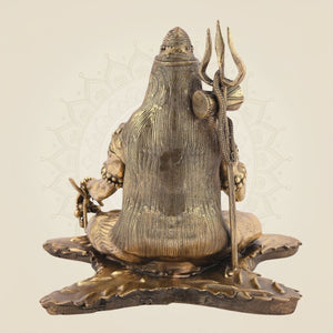 Lord Shiva in Dhyanam Statue 4" – Pure Brass Meditative Mahadeva Idol for Pooja - Luxeartisanship