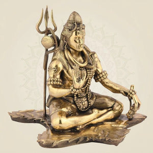 Brass Shiva in Dhyanam Idol - Luxeartisanship