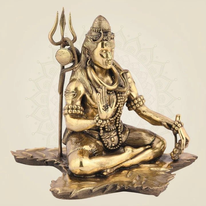 Brass Shiva in Dhyanam Idol - Luxeartisanship