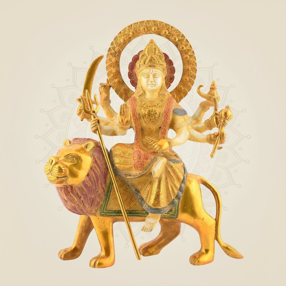 Maa Durga Idol on Lion – Luxeartisanship