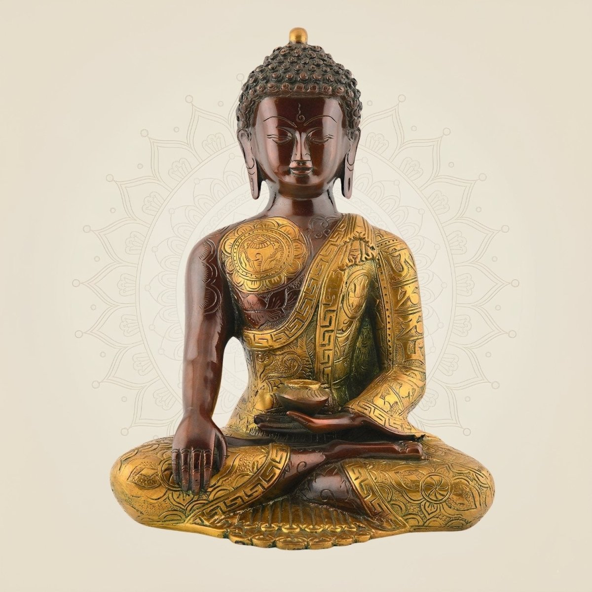 Meditating Buddha with Matka Statue